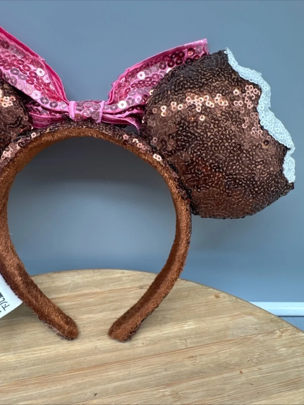 Official Disney Park Ears - Minnie Mouse - Ice Cream Bar  & Pink Sequin‎ Bow